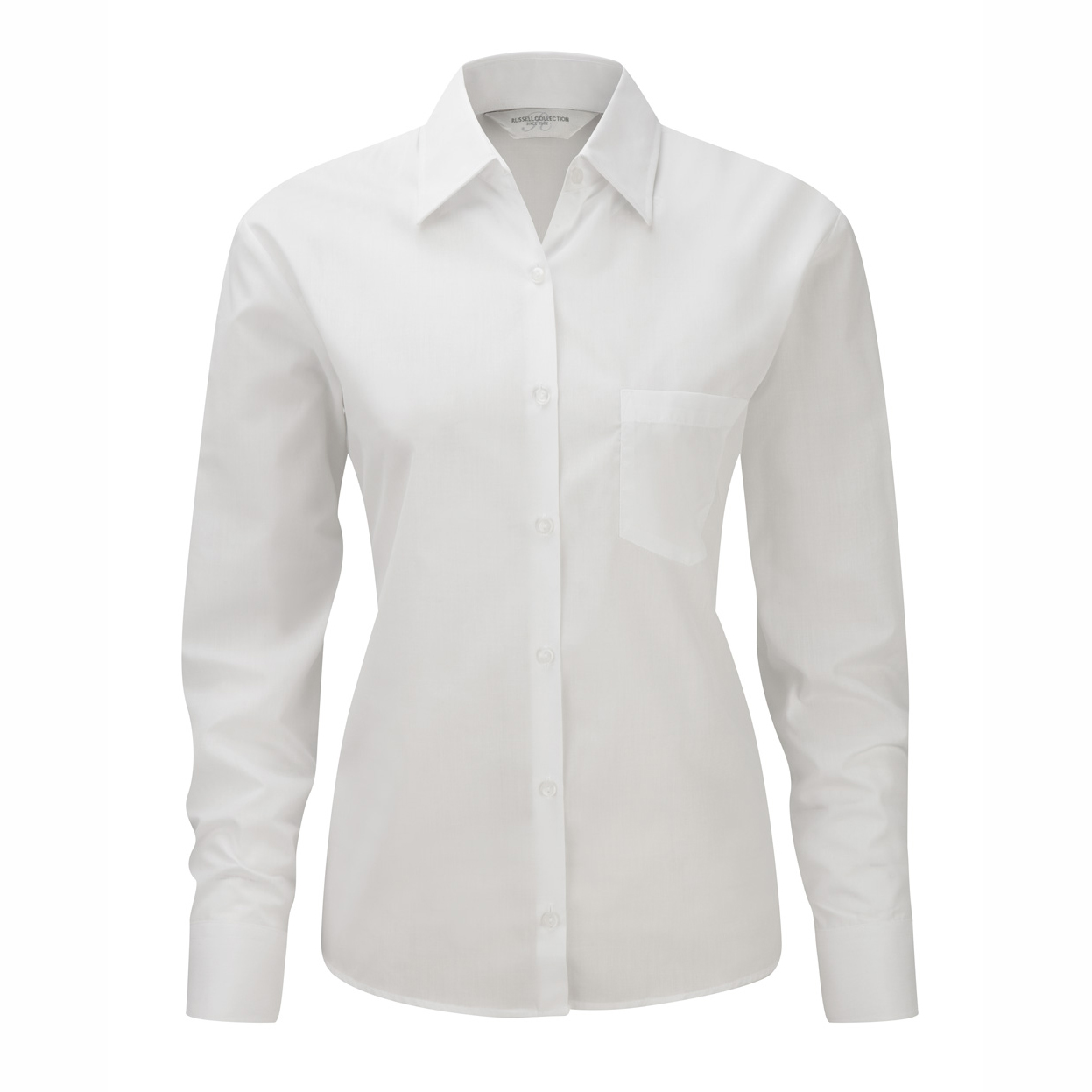 R934F-Ladies LS PolyCotton Poplin Shirt